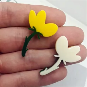 Acrylic tulip flower charm DIY jewelry accessories for handmade earrings and fashion design.