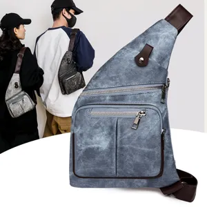 Canvas sling bag for women men casual crossbody chest backpack stylish small daypack
