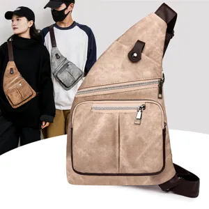 Canvas sling chest bag casual crossbody backpack for men and women daily outdoor travel