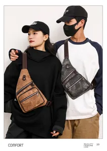Vintage canvas sling bag multi-pocket outdoor chest backpack for women and men daily use
