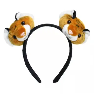 Plush tiger ear headband cute cartoon animal hair hoop for party cosplay festival theme.