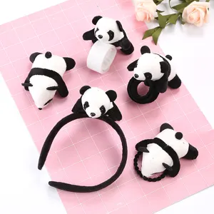 Süße Plüsch Panda Haar Accessoires Einzigartiges Cartoon Tier Stirnband Klatscharmband Haarknopf Für Reise Thema Party Deko Unisex