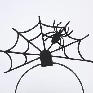 Halloween zwarte spinnenweb haarband feest kostuum haaraccessoire griezelige decoratie