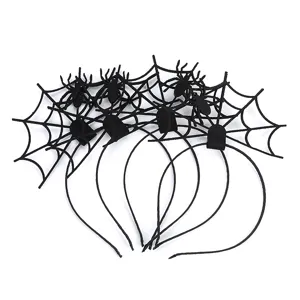 Halloween zwarte spinnenweb haarband eng feestelijke kostuum haarhoepel rekwisieten