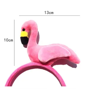Cerchietto fenicottero peluche carino morbido fascia per capelli trucco festa accessori