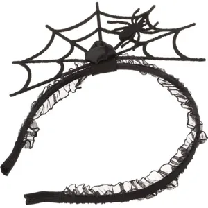 Zwarte Halloween spinnenweb haarband met kant volants feest kostuum haaraccessoire
