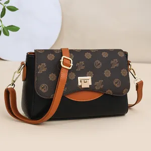 Retro modische Damen Umhängetasche, weiches Leder kleine quadratische Handtasche Vintage Stil.