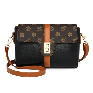 Sac bandoulière rétro pour femme sac à épaule monogramme en cuir souple élégant chic