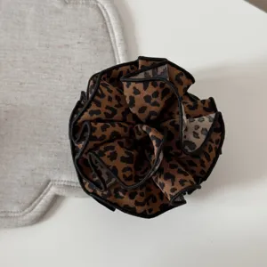 Retro molletta per capelli stampa leopardo accessorio capelli tessuto elegante styling