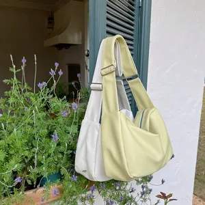 Borsa a spalla hobo in morbida pelle da donna, elegante grande borsa a tracolla.