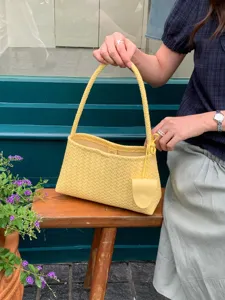 Chic French woven underarm bag, elegant shoulder handbag for women daily commuting style