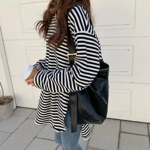 Borsa a tracolla morbida minimalista grande capacità shopper borsa alla moda per donne