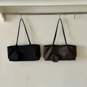 Casual Nylon PU Tote Bag Gynaikeia Megali Horitikotita Tsanta Omon Vintage Commuter Handbag Me Mikri Portofoli