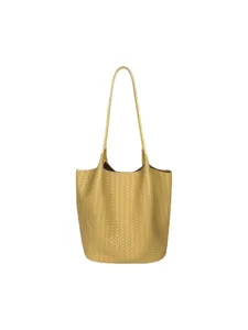 Woven leather tote bag for women, large capacity shoulder handbag, stylish daily commuter purse.