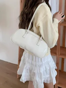 Korean style spring new niche design ballet style white shoulder underarm bag chic