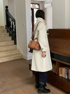 Retro brown suede bowling bag for women, stylish crossbody handbag for daily autumn winter wear.