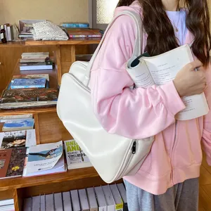 Large capacity women shoulder tote bag, minimalist style for daily use and short travel trips.