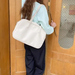 Korean style college white shoulder bag large capacity casual handbag daily use