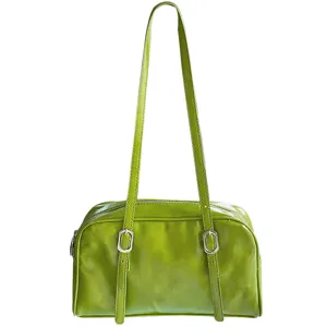 Spring green leather shoulder bag trendy underarm bag casual commuter women handbag new