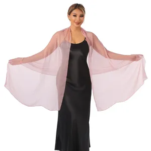 Shimmering pink tulle evening shawl, elegant bridal wrap and party dress cover-up accessory.