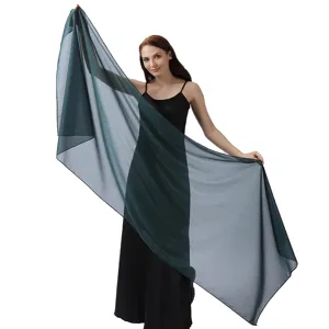 Chal de noche de crespón metálico verde oscuro para vestido de novia y fiesta elegante.