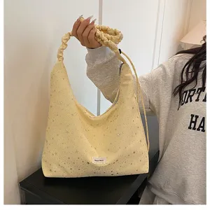 Sweet large capacity tote bag star print slouchy hobo bag casual shoulder bag for women