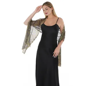 Elegant sequin embroidered lace evening shawl wrap for women party wedding dress accessories