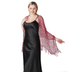 Elegant sequin evening shawl sparkling wrap party bridal cape for women clothing.
