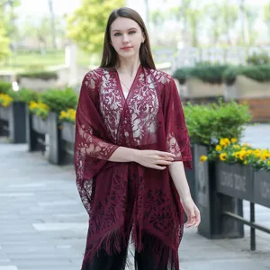Femme dentelle kimono gilet bohême plage châle avant ouvert protection solaire haut élégant