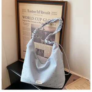 Spring sweet large capacity slouchy tote bag with star print for women stylish everyday use.