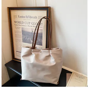 Casual oxford cloth shoulder bag, large capacity spring women commuting fashion versatile tote bag