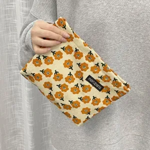Blumen kosmetiktasche tragbar reißverschluss beutel süße make-up aufbewahrung tasche