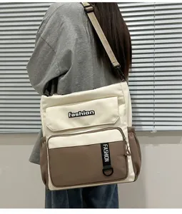 Canvas shoulder bag for women, large capacity stylish messenger bag with multi pockets.