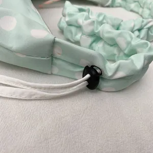 Mint green polka dot canvas tote bag shoulder bag casual daily commuting handbag style.