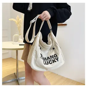 Canvas shoulder bag women large capacity tote bag casual crossbody bag student book bag
