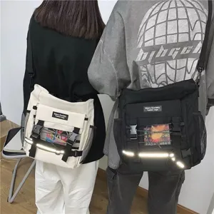 Japanischer Retro Canvas Umhängetasche für Damen und Herren, große Kapazität lässige Freizeittasche.