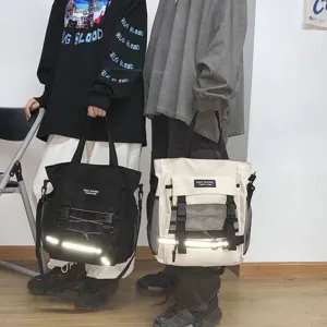 Große Segeltuch Umhängetasche für Studenten, lässige Streetwear Casual Shopper Handtasche.