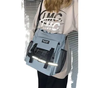 Grosse Kapazitaet Canvas Umhaengetasche fuer Damen und Herren, laessige taktische Schultertasche.