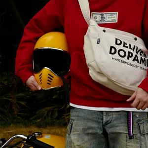 Amerikanische Retro Canvas Umhängetasche, große Kapazität Schultertasche für Radfahren Sport.