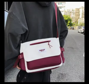 Korean style nylon messenger bag large capacity casual shoulder bag for daily student use