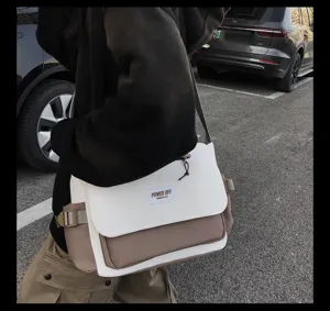 Korean style nylon messenger bag large capacity casual shoulder bag for students daily use