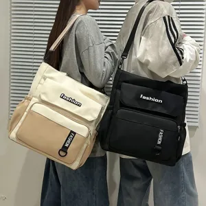 Large Capacity Nylon Crossbody Bag Fashion Casual Shoulder Tote Bag With Multiple Pockets For Women Daily Commute