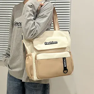Casual canvas shoulder tote bag, large capacity crossbody bag for women daily use.