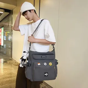 Große Kapazität Studenten Messenger Tasche, lässige Pendler Umhängetasche grau.