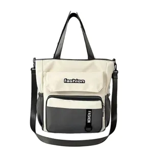 Large capacity canvas tote bag shoulder cross body bag for women casual daily use durable design.