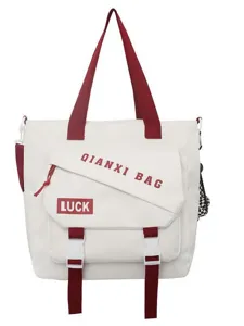 Sac à dos en toile style japonais pour femme, cartable tendance colorblock et sac de loisirs.