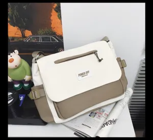 Casual nylon crossbody messenger bag, large capacity student shoulder bag for daily use.