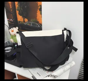 Korean style nylon messenger bag large capacity casual shoulder bag for students and daily use