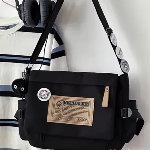 Casual large capacity canvas messenger bag Japanese ins style retro crossbody bag student