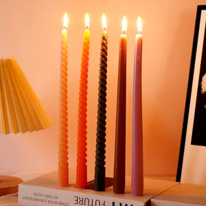 Set di candele coniche a spirale sfumate Morandi 30cm per feste di nozze e decoro
